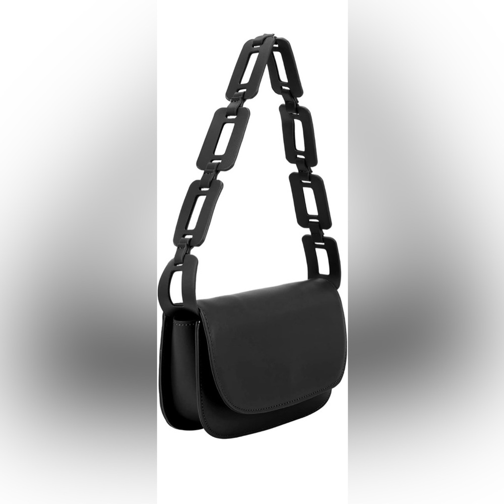 MELIE BIANCO Shoulder Bag with Interchangeable Chain-Link & Smooth Strap NWT